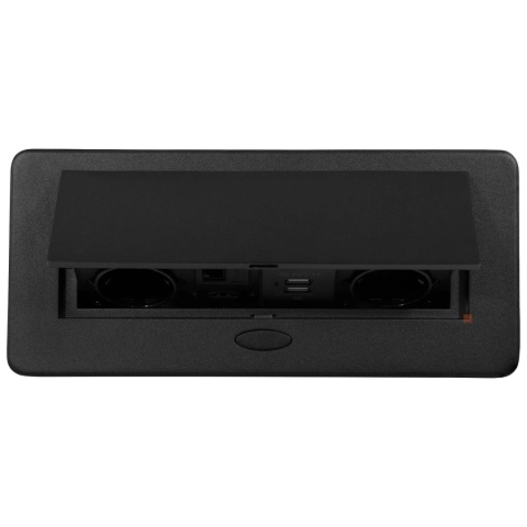 Gniazdo chowane w blat ATOM 2xUSB HDMI Czarne Emuca