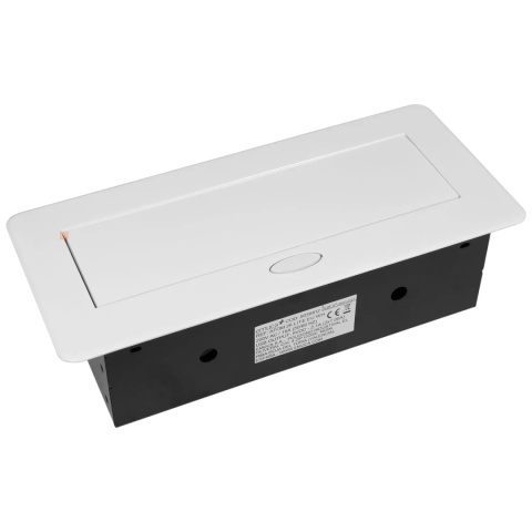 Gniazdo chowane w blat ATOM 26 LITE 2xUSB Białe Emuca
