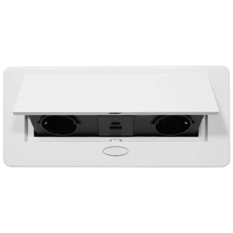 Gniazdo chowane w blat ATOM 26 LITE 2xUSB Białe Emuca