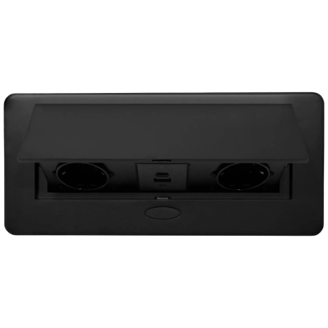 Gniazdo chowane w blat ATOM 26 LITE 2xUSB Czarne Emuca