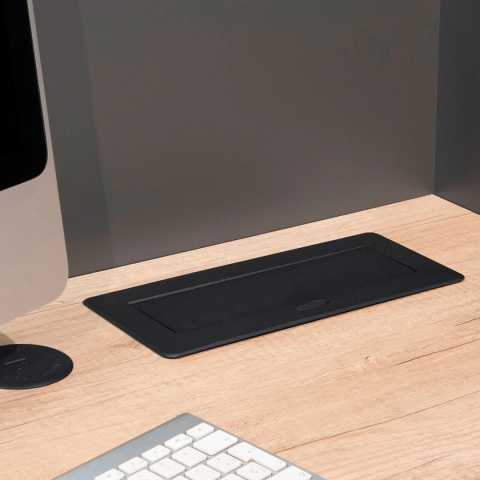 Gniazdo chowane w blat ATOM 26 LITE 2xUSB Czarne Emuca