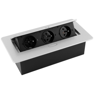 Gniazdo chowane w blat KOMBIBOX bez kabla Aluminium