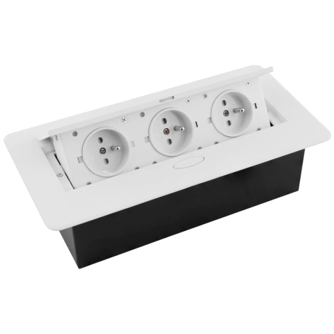 Gniazdo chowane w blat KOMBIBOX bez kabla Białe