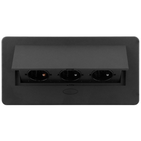 Gniazdo chowane w blat KOMBIBOX bez kabla Czarne