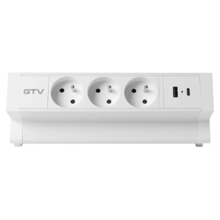 Gniazdo meblowe Basco z mocowaniem USB A+C, kabel 1,5m - białe