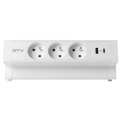 Gniazdo meblowe Basco z mocowaniem USB A+C, kabel 1,5m - białe