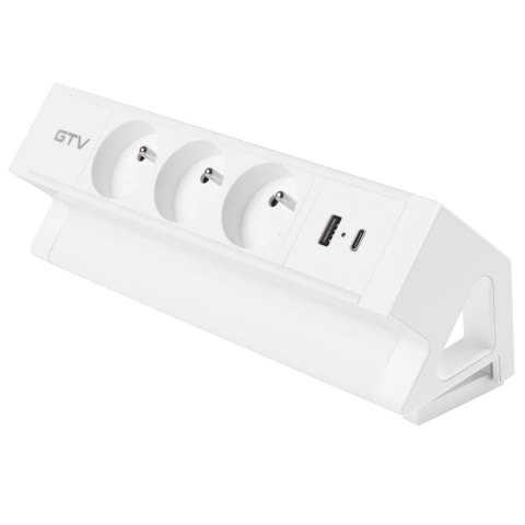 Gniazdo meblowe Basco z mocowaniem USB A+C, kabel 1,5m - białe