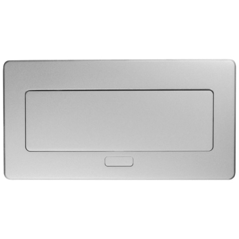 Gniazdo meblowe MULTISOFT wpuszczane w blat 2x gniazdo z uziemieniem, USB A+C RJ45 GTV aluminium