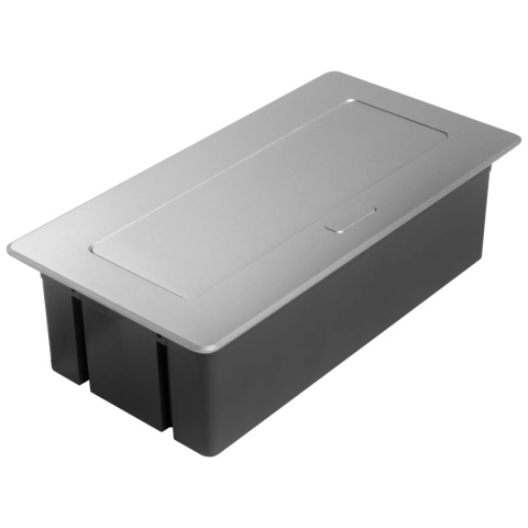 Gniazdo meblowe MULTISOFT wpuszczane w blat 2x gniazdo z uziemieniem, USB A+C RJ45 GTV aluminium