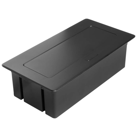 Gniazdo meblowe MULTISOFT wpuszczane w blat 2x gniazdo z uziemieniem, USB A+C RJ45 HDMI 2.0 GTV czarne