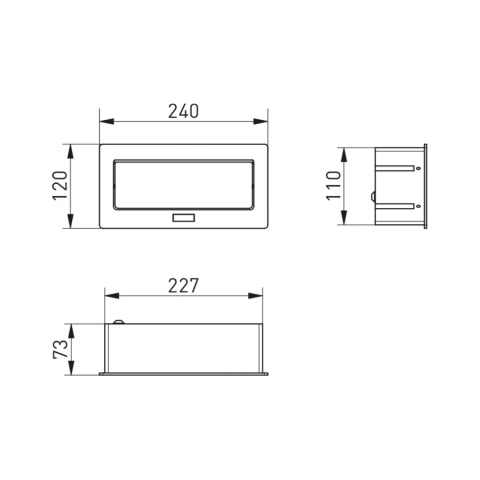 Gniazdo meblowe MULTISOFT wpuszczane w blat 2x gniazdo z uziemieniem, USB A+C RJ45 HDMI 2.0 GTV czarne
