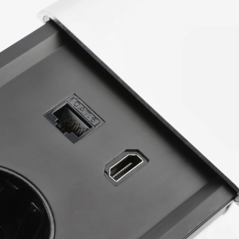 Gniazdo meblowe PRESTINO wpuszczane w blat GTV srebrne