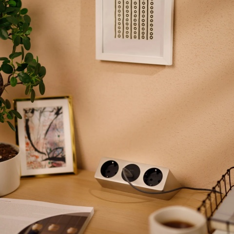 Gniazdo meblowe Sofito z mocowaniem USB A+C, kabel 1,5m - inox