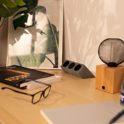 Gniazdo meblowe Sofito z mocowaniem USB A+C, kabel 1,5m - szary flok