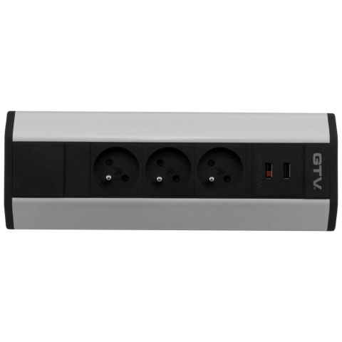 Gniazdo meblowe biurkowe Kątowe 3x gniazdo 2x USB GTV