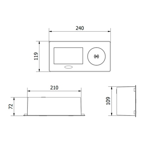 Gniazdo wpuszczane chowane w blat AVARO PLUS z USB Białe GTV