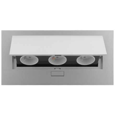 Gniazdo wpuszczane chowane w blat FLEXIPORT Aluminium GTV