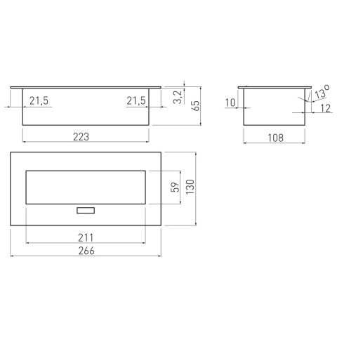 Gniazdo wpuszczane chowane w blat FLEXIPORT Aluminium GTV