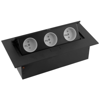 Gniazdo wpuszczane chowane w blat FLEXIPORT Czarne GTV