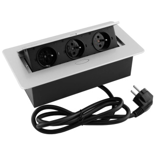 Gniazdo wpuszczane chowane w blat KOMBIBOX Aluminium
