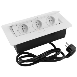 Gniazdo wpuszczane chowane w blat KOMBIBOX Białe