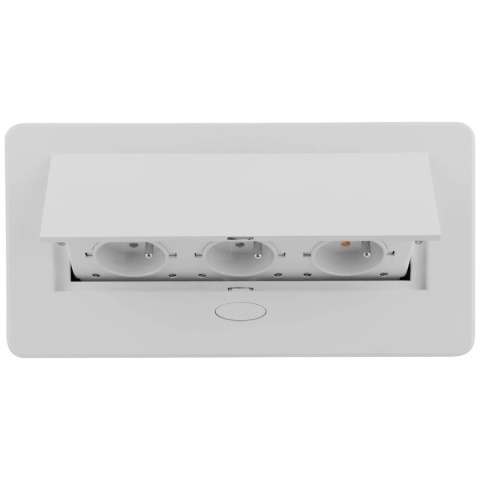 Gniazdo wpuszczane chowane w blat KOMBIBOX Białe