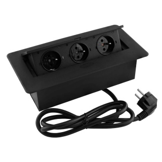 Gniazdo wpuszczane chowane w blat KOMBIBOX Czarne