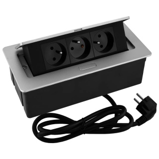 Gniazdo wpuszczane chowane w blat SOFTBOX Aluminium GTV