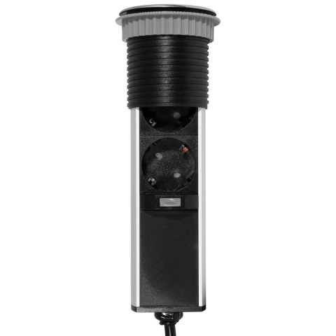 Gniazdo wpuszczane chowane w blat fi60 2xUSB Emuca