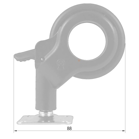 Kółko meblowe obrotowe HOLE 2 60mm czarne zestaw Emuca