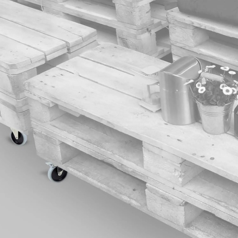 Kółko meblowe obrotowe SLIP 2 100mm szare zestaw Emuca