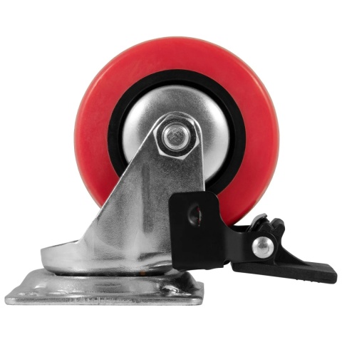 Kółko meblowe obrotowe SLIP 2 75mm czerwone zestaw Emuca