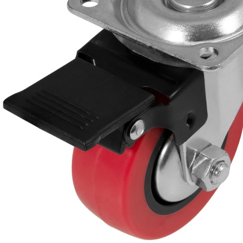 Kółko meblowe obrotowe SLIP 2 75mm czerwone zestaw Emuca