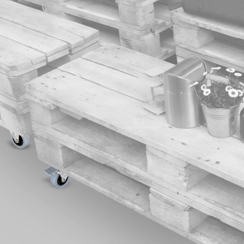 Kółko meblowe obrotowe SLIP 2 75mm szare zestaw Emuca