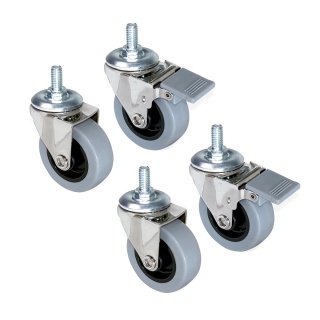 Kółko meblowe obrotowe SLIP 50mm Śruba szare zestaw Emuca