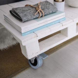 Kółko meblowe obrotowe SLIP 50mm Śruba szare zestaw Emuca