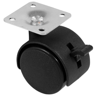 Kółko meblowe obrotowe z hamulcem 40mm Czarne Amix