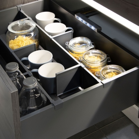 Organizer przegroda do szuflady 600mm Antracyt Emuca