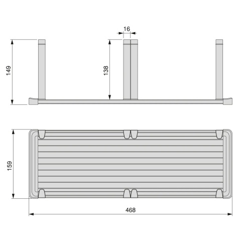 Uchwyt na talerze do szuflady Orderbox 159x468mm EMUCA