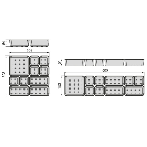 Zestaw 10 przezroczystych pojemników do szuflady organizer modułowy Cube