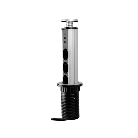 Gniazdo wpuszczane chowane w blat Vertikal USB A+C Emuca
