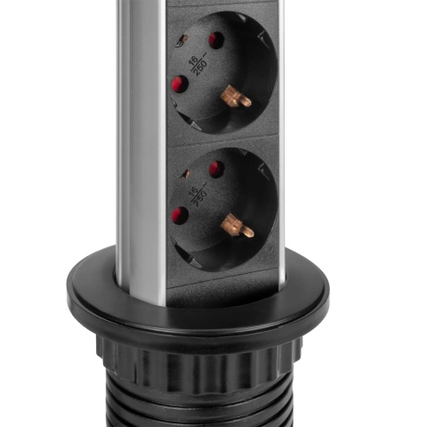 Gniazdo wpuszczane chowane w blat Vertikal USB Czarny Emuca