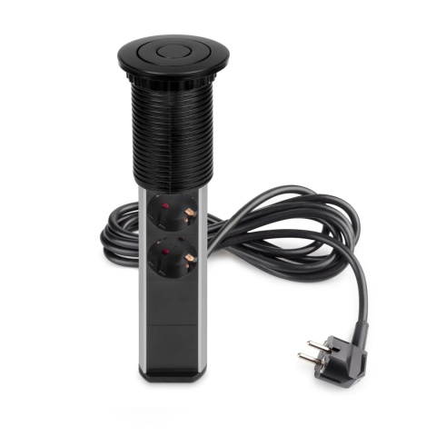 Gniazdo wpuszczane chowane w blat Vertikal USB Czarny Emuca