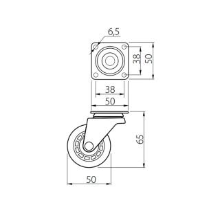 Kółko meblowe KMA 50mm Przezroczyste GTV