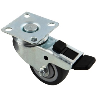 Kółko meblowe gumowe LKG fi 50mm z hamulcem Grafit Leba