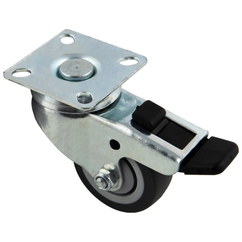 Kółko meblowe gumowe LKG fi 50mm z hamulcem Grafit Leba