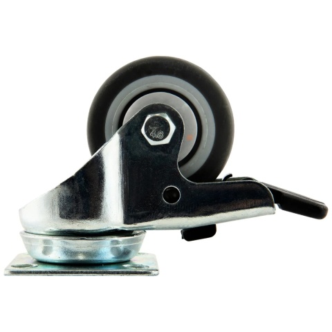 Kółko meblowe gumowe LKG fi 50mm z hamulcem Grafit Leba