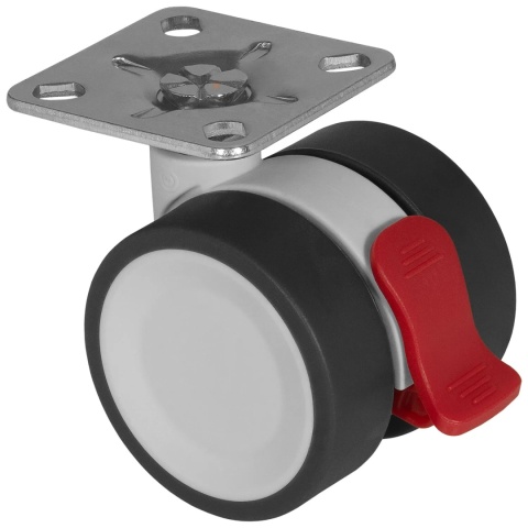 Kółko meblowe obrotowe BOWL 2 50mm szare zestaw Emuca