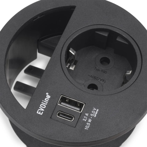 Listwa zasilająca z gniazdkami fi 80mm Circle Emuca