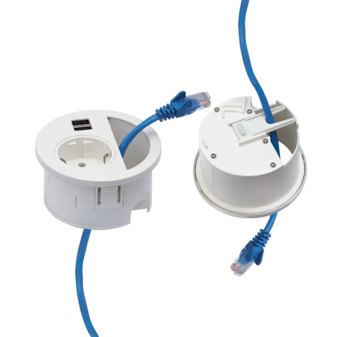 Listwa zasilająca z gniazdkami fi 80mm Circle Emuca